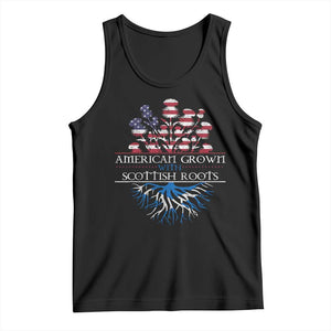 American Grown With Scottish Roots Tank Top Scottish American Heritage Thistle Flower TS11 Black Print Your Wear