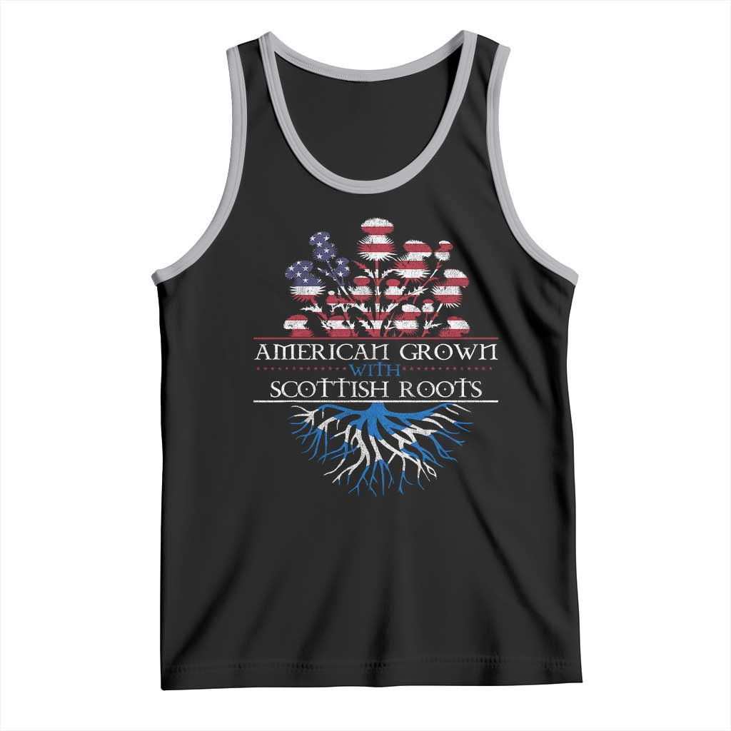 American Grown With Scottish Roots Tank Top Scottish American Heritage Thistle Flower TS11 Black Athletic Heather Print Your Wear