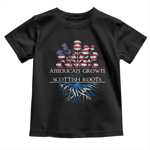 American Grown With Scottish Roots Toddler T Shirt Scottish American Heritage Thistle Flower TS11 Black Print Your Wear