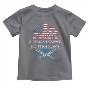 American Grown With Scottish Roots Toddler T Shirt Scottish American Heritage Thistle Flower TS11 Charcoal Print Your Wear