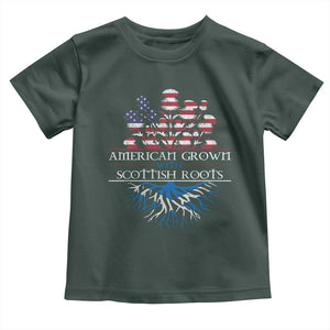 American Grown With Scottish Roots Toddler T Shirt Scottish American Heritage Thistle Flower TS11 Dark Forest Green Print Your Wear