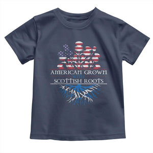 American Grown With Scottish Roots Toddler T Shirt Scottish American Heritage Thistle Flower TS11 Navy Print Your Wear