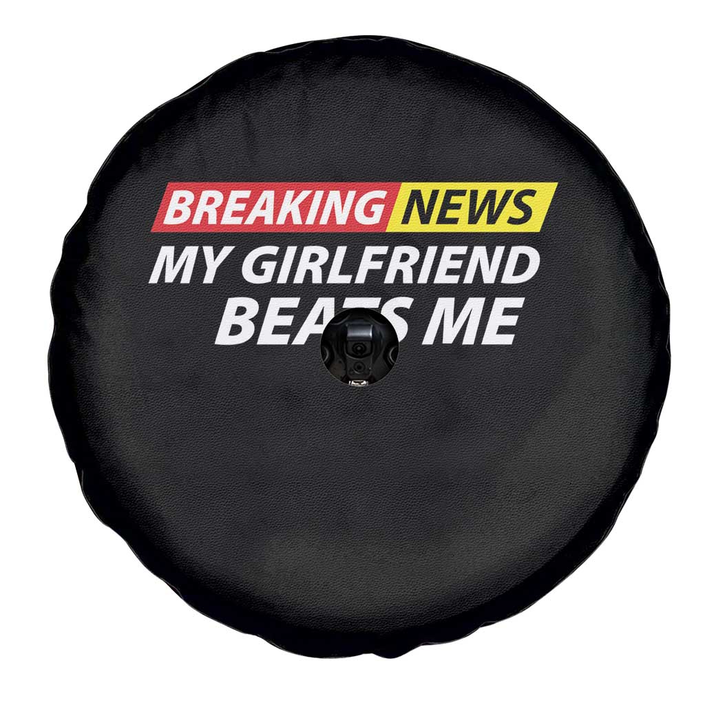 Funny Breaking News My Wife Beats Me Husband Spare Tire Cover TS11 Print Your Wear