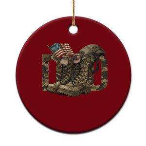 Army Military Dad Combat Boots American Flag Ceramic Ornament - Print Your Wear