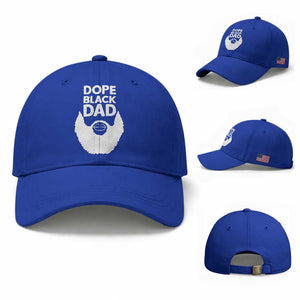 Funny Dope Black Dad Baseball Cap Father's Day Juneteenth History Month TS11 Baseball Cap Universal Fit Royal Blue Print Your Wear