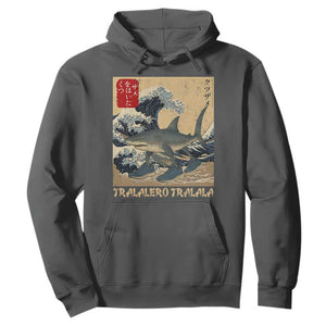 Funny Italian Brainrot Tralalero Tralala Shark Hoodie Japanese Art Gen Z Meme TS11 Dark Heather Print Your Wear