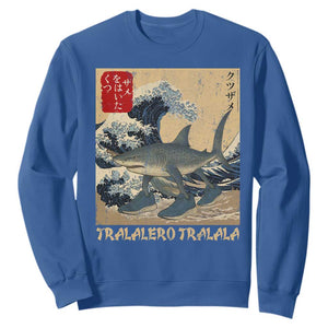 Funny Italian Brainrot Tralalero Tralala Shark Sweatshirt Japanese Art Gen Z Meme TS11 Royal Blue Print Your Wear