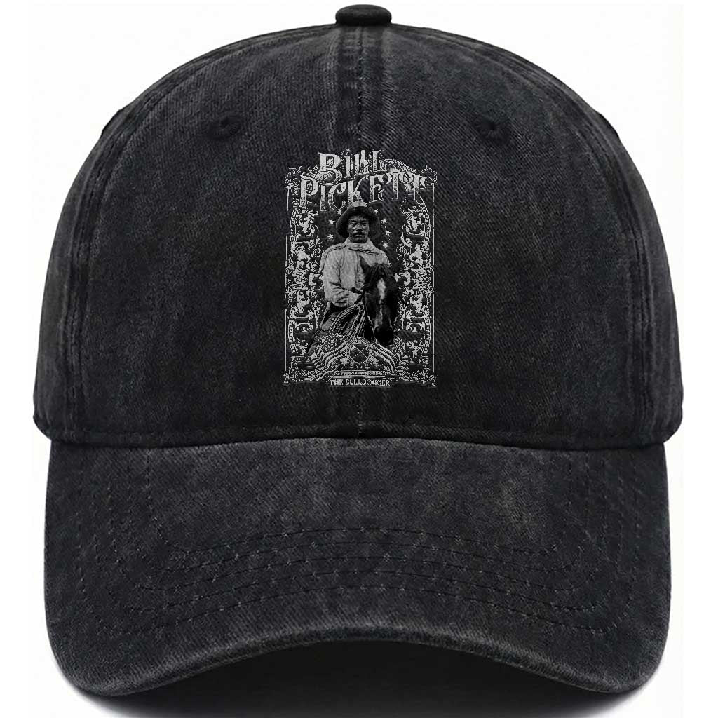 Black Cowboy Bill Pickett Washed Cotton Baseball Cap African American Cowboy History
