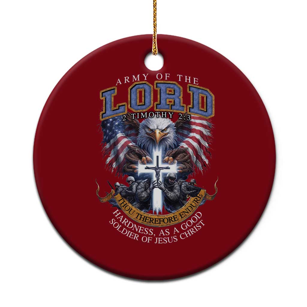 Christian Soldier Ceramic Ornament Army Of The Lord Thou Therefore Endure Hardness As A Good Soldier TS11 1pc Red Print Your Wear