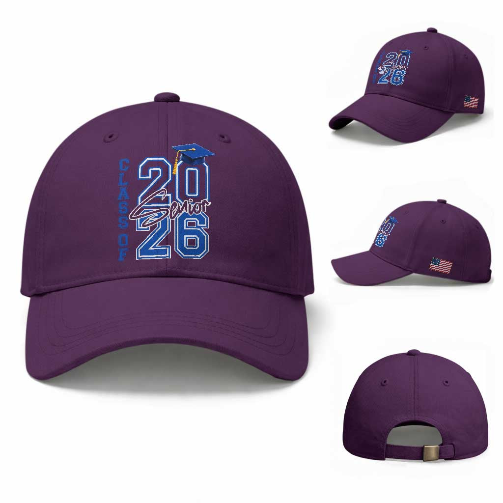 Class of 2026 Senior Baseball Cap School Graduation 26 TS11 Baseball Cap Universal Fit Purple Print Your Wear