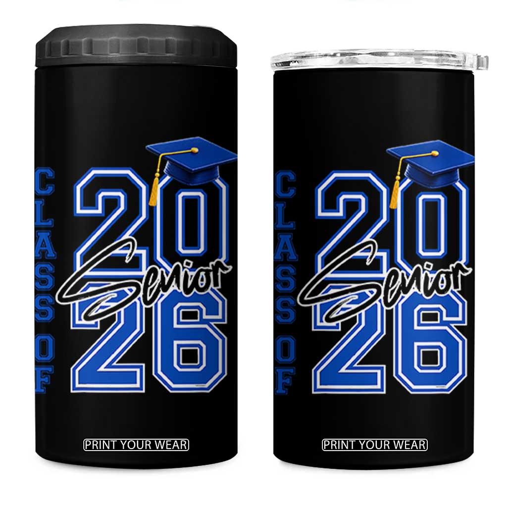 Class of 2026 Senior 4 in 1 Can Cooler Tumbler School Graduation 26 TS11 One Size: 16 oz Black Print Your Wear