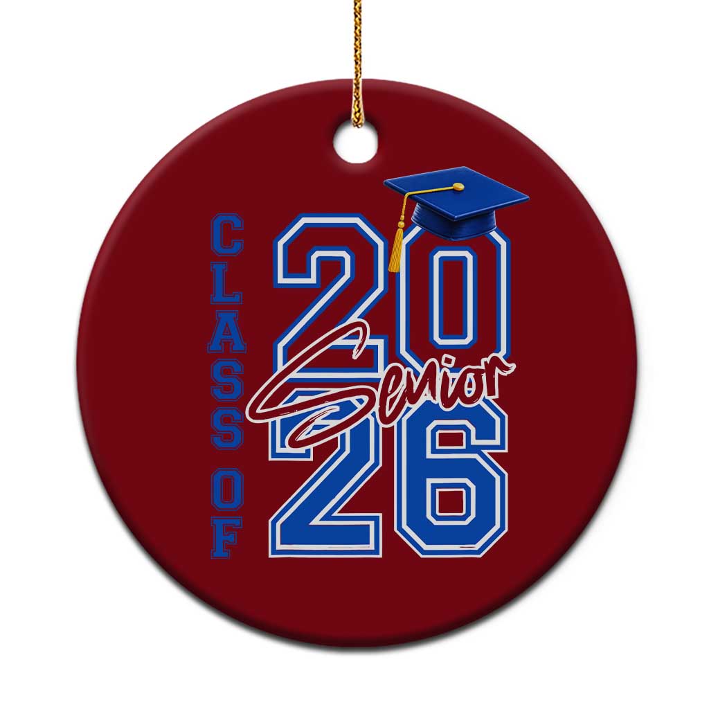Class of 2026 Senior Ceramic Ornament School Graduation 26 TS11 1pc Red Print Your Wear