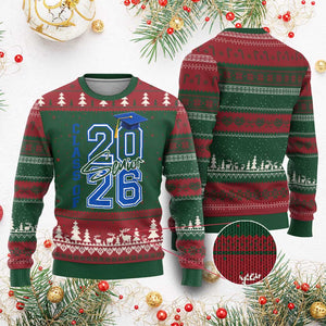 Class of 2026 Senior Ugly Christmas Sweater School Graduation 26 TS11 Red Green Print Your Wear