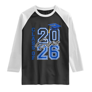 Class of 2026 Senior Raglan Shirt School Graduation 26 TS11 Black White Print Your Wear