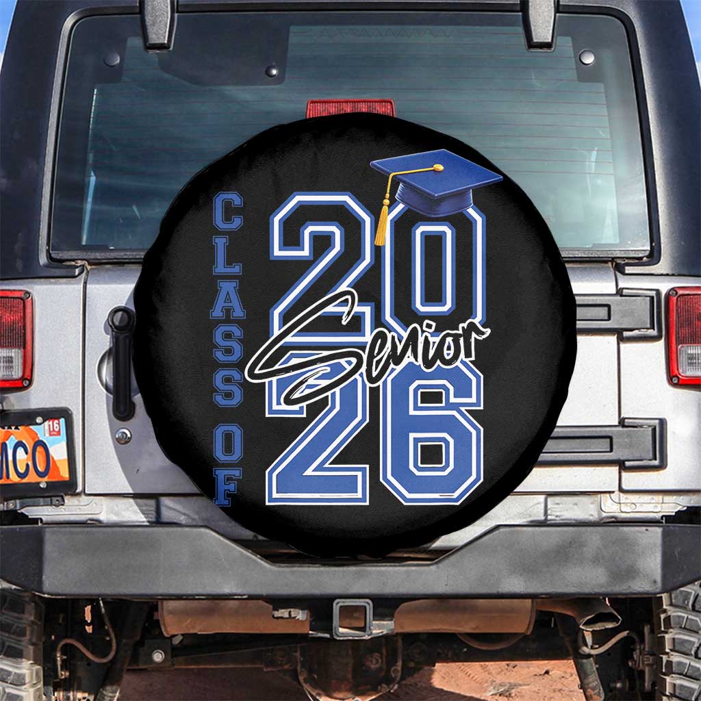 Class of 2026 Senior Spare Tire Cover School Graduation 26 TS11 No hole Black Print Your Wear