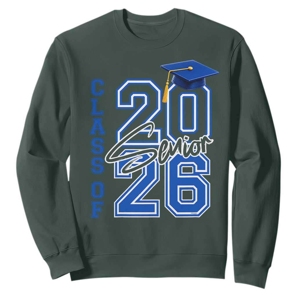 Class of 2026 Senior Sweatshirt School Graduation 26 TS11 Dark Forest Green Print Your Wear