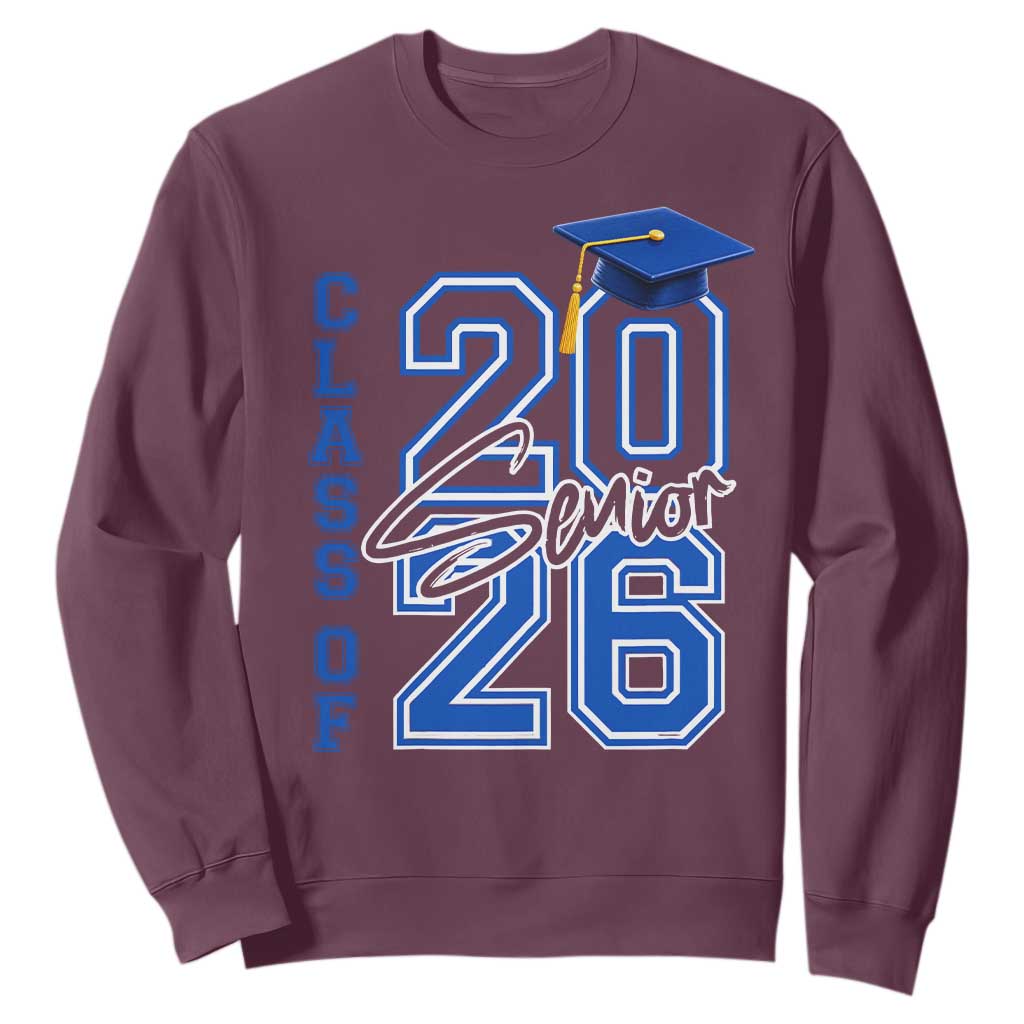 Class of 2026 Senior Sweatshirt School Graduation 26 TS11 Maroon Print Your Wear