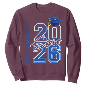 Class of 2026 Senior Sweatshirt School Graduation 26 TS11 Maroon Print Your Wear