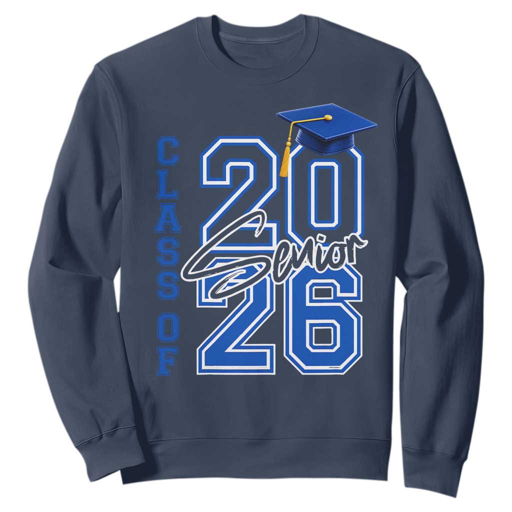 Class of 2026 Senior Sweatshirt School Graduation 26 TS11 Navy Print Your Wear