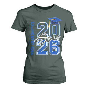 Class of 2026 Senior T Shirt For Women School Graduation 26 TS11 Dark Forest Green Print Your Wear