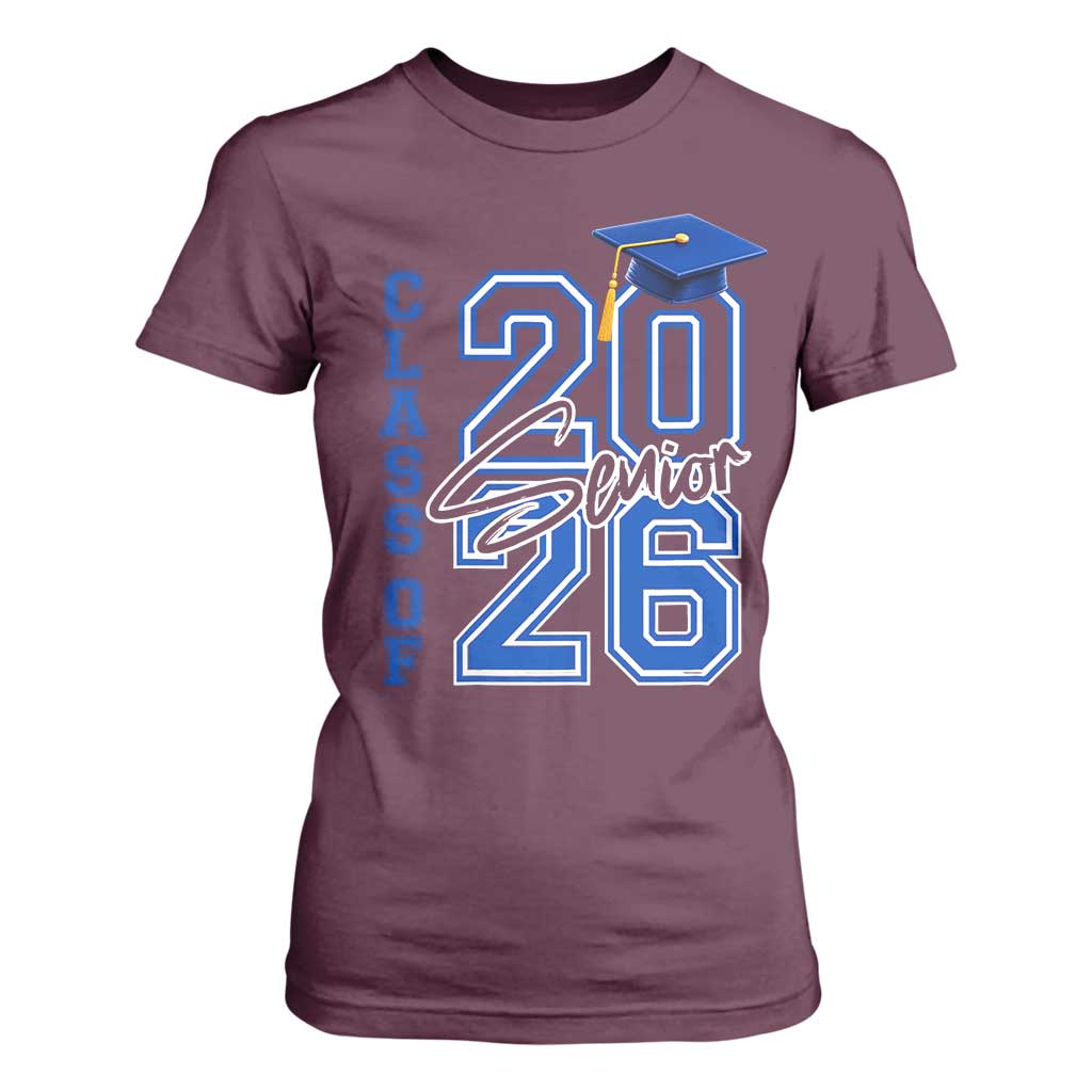 Class of 2026 Senior T Shirt For Women School Graduation 26 TS11 Maroon Print Your Wear