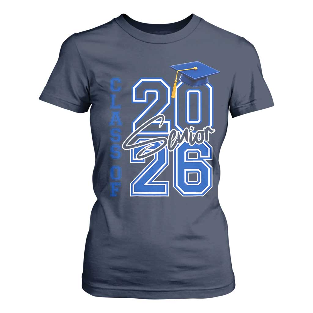 Class of 2026 Senior T Shirt For Women School Graduation 26 TS11 Navy Print Your Wear
