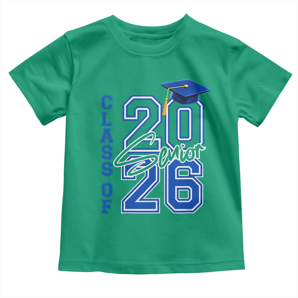 Class of 2026 Senior Toddler T Shirt School Graduation 26 TS11 Irish Green Print Your Wear