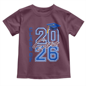 Class of 2026 Senior Toddler T Shirt School Graduation 26 TS11 Maroon Print Your Wear