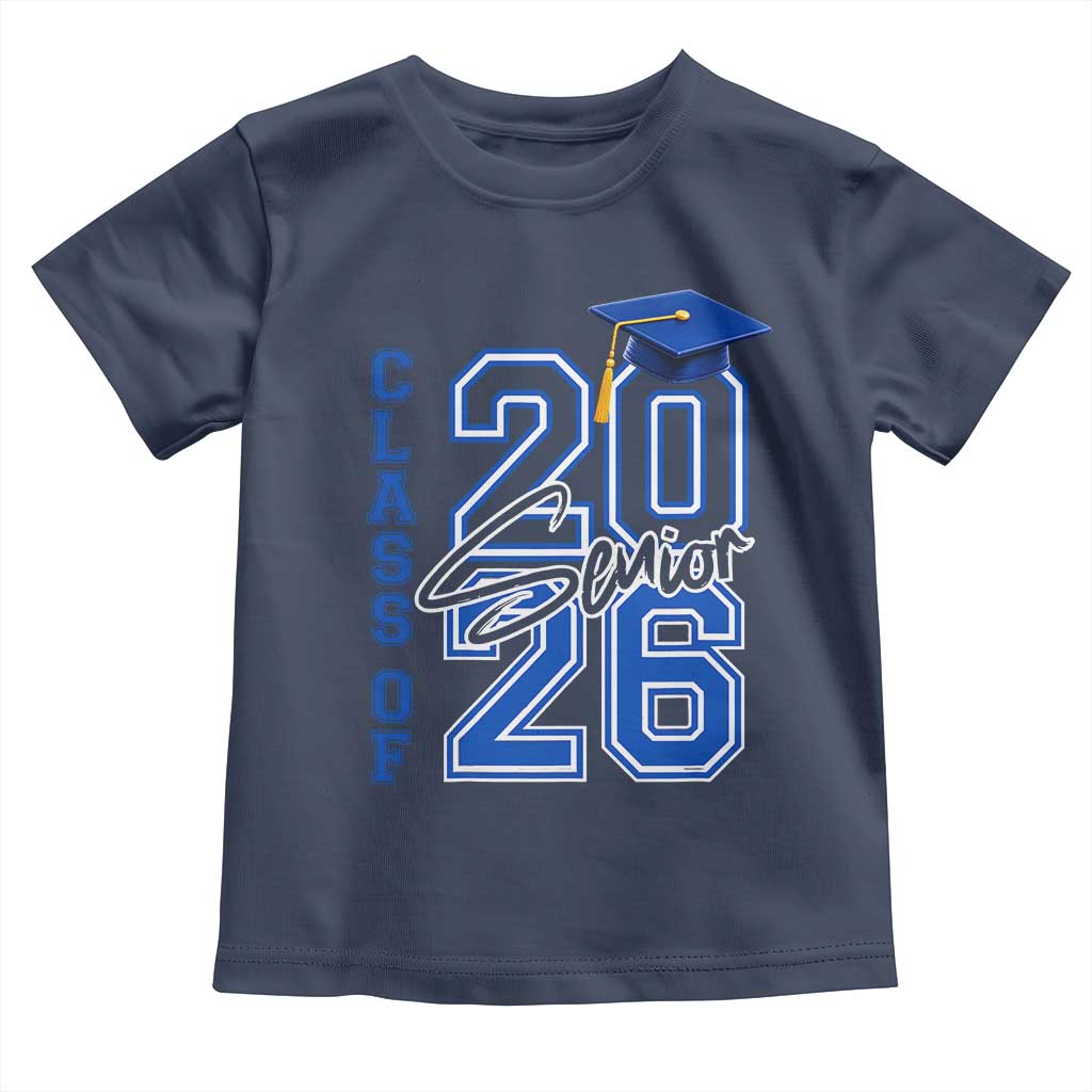 Class of 2026 Senior Toddler T Shirt School Graduation 26 TS11 Navy Print Your Wear