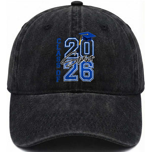 Class of 2026 Senior Washed Cotton Baseball Cap School Graduation 26 TS11 Print Your Wear