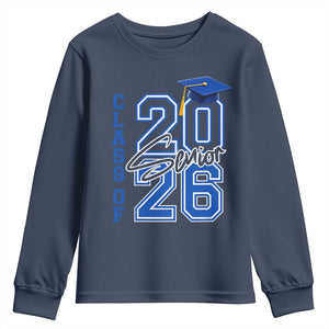 Class of 2026 Senior Youth Sweatshirt School Graduation 26 TS11 Navy Print Your Wear