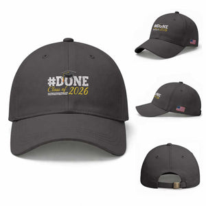 Done Class of 2026 Graduation Baseball Cap Mortarboard Graphic TS11 Baseball Cap Universal Fit Dark Gray Print Your Wear