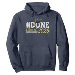 Done Class of 2026 Graduation Hoodie Mortarboard Graphic TS11 Navy Print Your Wear