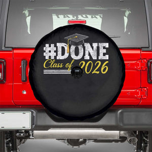 Done Class of 2026 Graduation Spare Tire Cover Mortarboard Graphic TS11 Black Print Your Wear