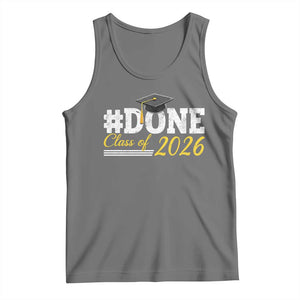 Done Class of 2026 Graduation Tank Top Mortarboard Graphic TS11 Black Heather Print Your Wear