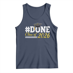 Done Class of 2026 Graduation Tank Top Mortarboard Graphic TS11 Navy Print Your Wear