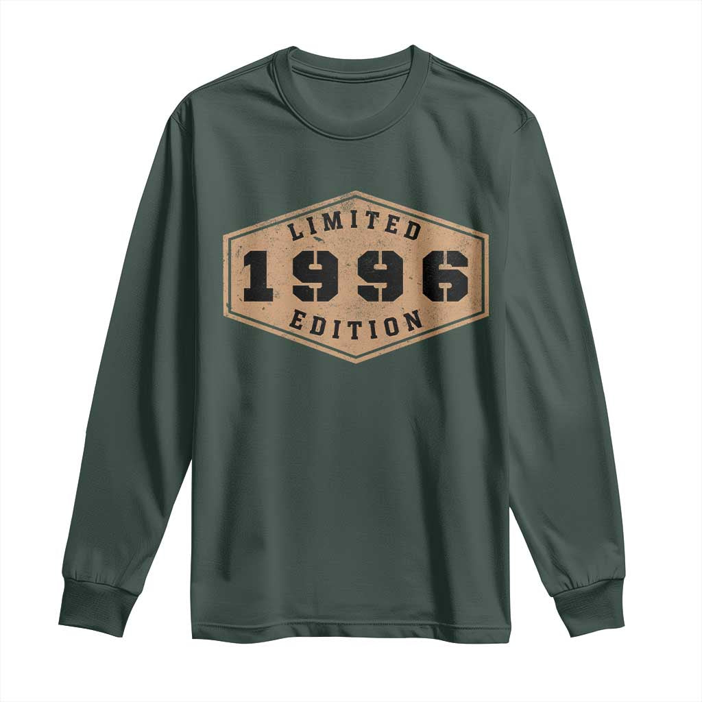 30th Birthday Long Sleeve Shirt 1996 Limited Edition Gifts For Turning 30 TS11 Dark Forest Green Print Your Wear
