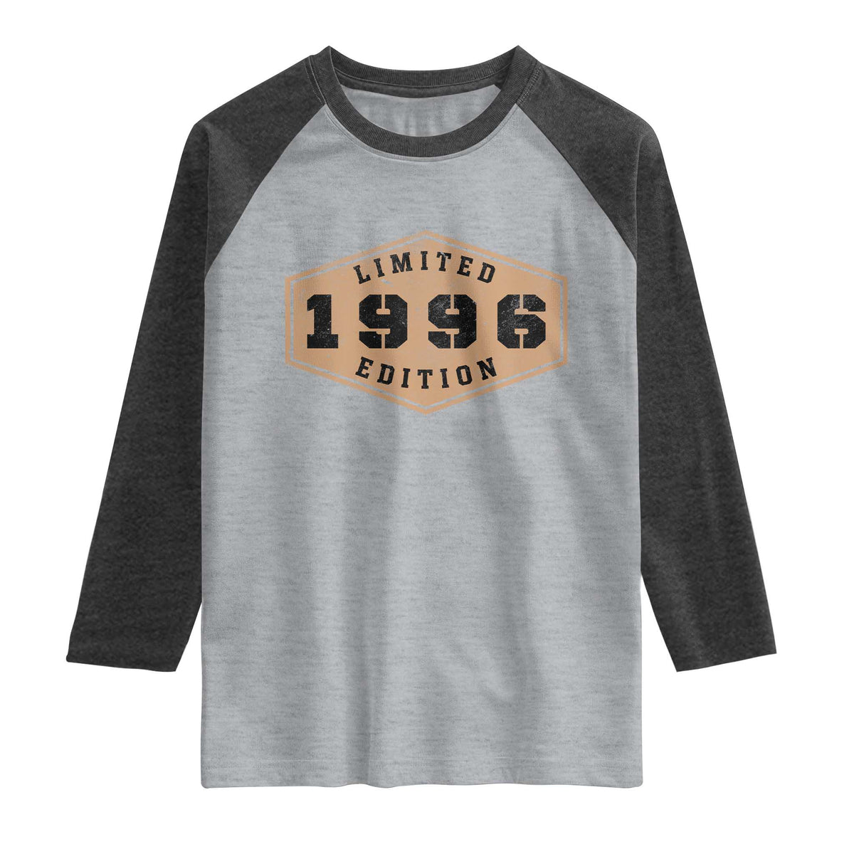 30th Birthday Raglan Shirt 1996 Limited Edition Gifts For Turning 30 TS11 Heather Gray Heather Charcoal Print Your Wear
