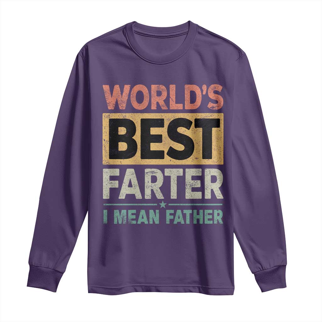 Worlds Best Farter I Mean Father Long Sleeve Shirt Funny Farted Dad Father's Day TS11 Purple Print Your Wear