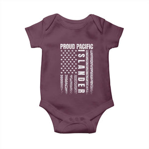 Proud Pacific Islander Baby Onesie AAPI Heritage Month Polynesian Tribal American Flag TS11 Maroon Print Your Wear