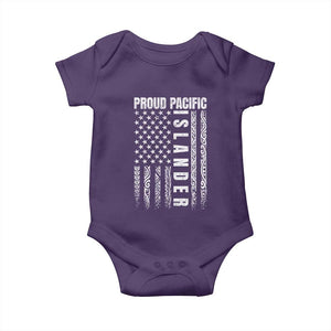 Proud Pacific Islander Baby Onesie AAPI Heritage Month Polynesian Tribal American Flag TS11 Purple Print Your Wear