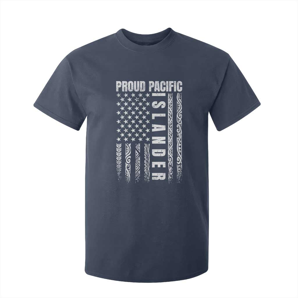 Proud Pacific Islander T Shirt For Kid AAPI Heritage Month Polynesian Tribal American Flag TS11 Navy Print Your Wear