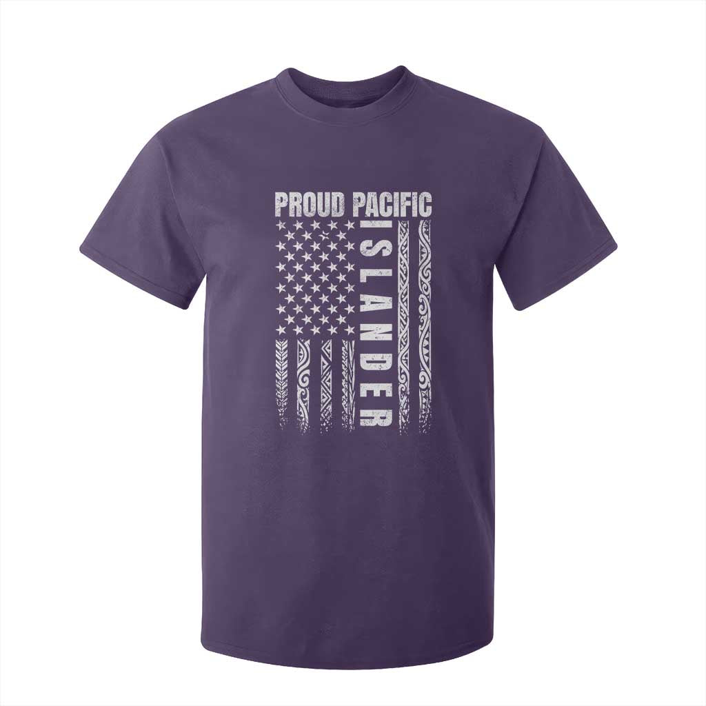 Proud Pacific Islander T Shirt For Kid AAPI Heritage Month Polynesian Tribal American Flag TS11 Purple Print Your Wear