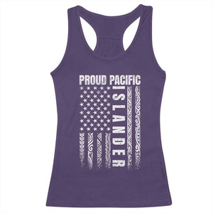 Proud Pacific Islander Racerback Tank Top AAPI Heritage Month Polynesian Tribal American Flag TS11 Purple Print Your Wear