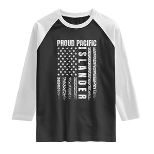 Proud Pacific Islander Raglan Shirt AAPI Heritage Month Polynesian Tribal American Flag TS11 Black White Print Your Wear