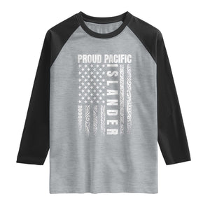 Proud Pacific Islander Raglan Shirt AAPI Heritage Month Polynesian Tribal American Flag TS11 Heather Gray Black Print Your Wear