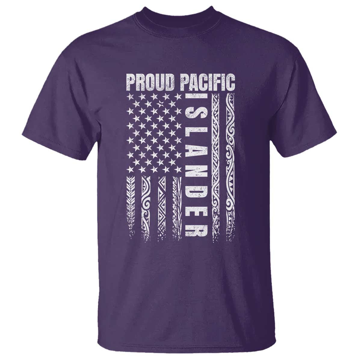 Proud Pacific Islander T Shirt AAPI Heritage Month Polynesian Tribal American Flag TS11 Purple Print Your Wear