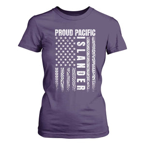 Proud Pacific Islander T Shirt For Women AAPI Heritage Month Polynesian Tribal American Flag TS11 Purple Print Your Wear