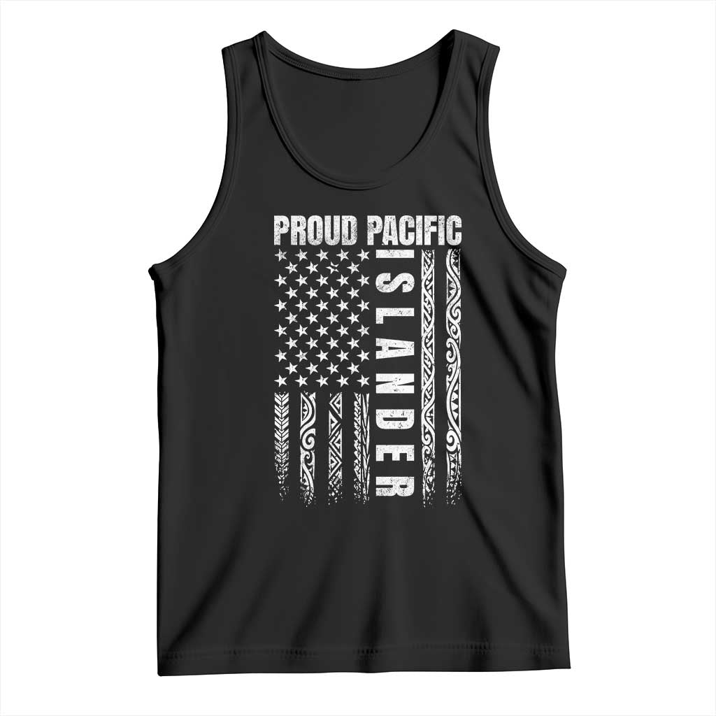 Proud Pacific Islander Tank Top AAPI Heritage Month Polynesian Tribal American Flag TS11 Black Print Your Wear