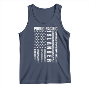 Proud Pacific Islander Tank Top AAPI Heritage Month Polynesian Tribal American Flag TS11 Navy Print Your Wear